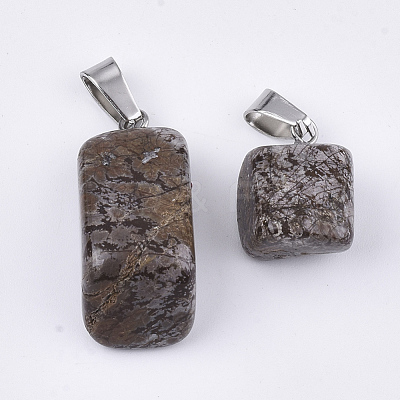 Natural Snowflake Obsidian Pendants G-Q996-16-1
