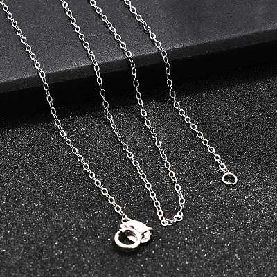 Anti-Tarnish Rhodium Plated 925 Sterling Silver Necklaces STER-M034-32B-1