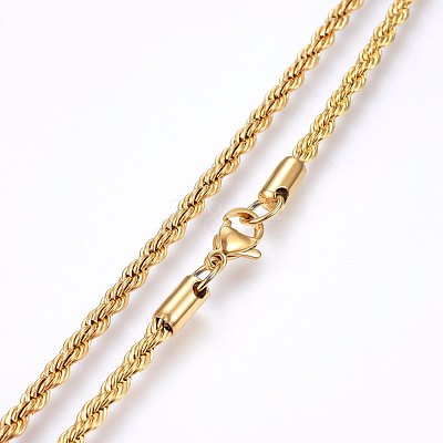 304 Stainless Steel Rope Chain Necklaces NJEW-F226-03G-01-1