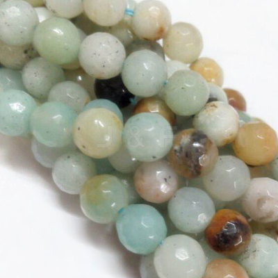 Natural Flower Amazonite Beads Strands X-G-G542-8mm-02-1