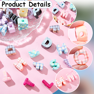50Pcs Printed Opaque Acrylic European Beads MACR-SP0002-21C-1