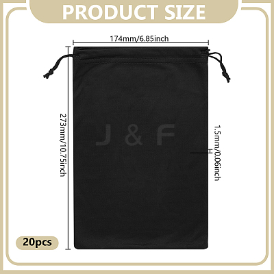 20Pcs Microfiber Drawstring Pouches with Cord ABAG-GO0001-17-1