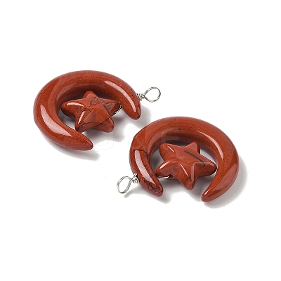 Natural Red Jasper Pendants G-Z086-01P-12-1