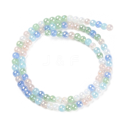 Transperant Electroplate Glass Beads Strands X-GLAA-P056-4mm-B02-1