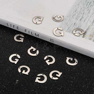 Tarnish Resistant 304 Stainless Steel Letter Charms STAS-O072-G-1