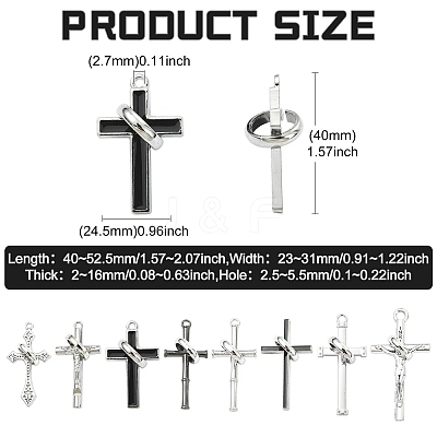 8Pcs 8 Styles Tibetan Style Alloy Big Pendants FIND-CJ0005-85-1