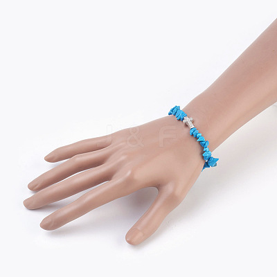 Synthetic Howlite Beads Stretch Bracelets BJEW-JB03926-04-1