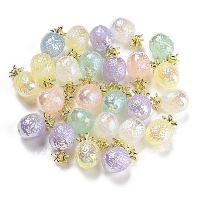 Iridescent Plating Acrylic Beads MACR-K353-25G-1