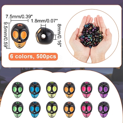 500Pcs Opaque Black Acrylic Beads MACR-AR0001-13-1