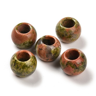 Natural Unakite European Beads G-R488-01I-1