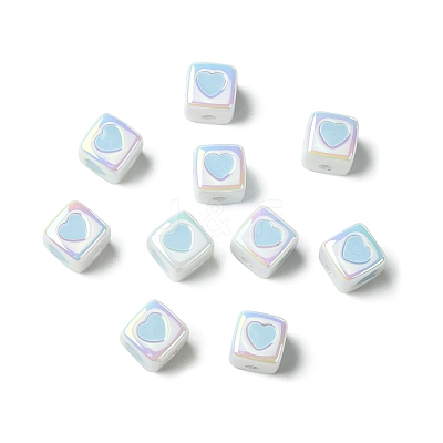 10Pcs Opaque Acrylic Enamel Beads ACRC-FS0001-02C-1