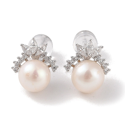 Anti-Tarnish Sterling Silver Stud Earrings EJEW-C087-09B-P-1