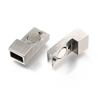 Tarnish Resistant 304 Stainless Steel Magnetic Clasps with Glue-in Ends STAS-C020-06P-1