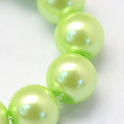 Baking Paint Pearlized Glass Pearl Round Bead Strands HY-Q003-10mm-07-1