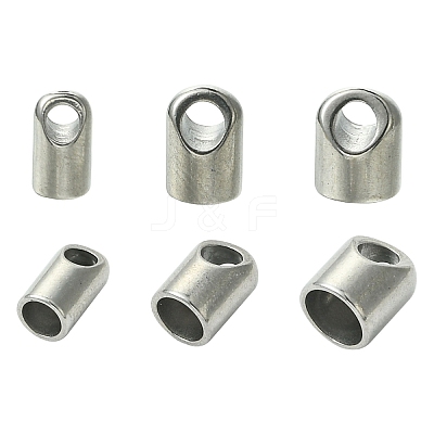 15Pcs 3 Styles 303 Stainless Steel Cord End/Tips STAS-CJ0003-37-1