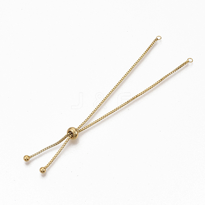Adjustable 304 Stainless Steel Slider Bracelets Making X-STAS-T050-031G-1