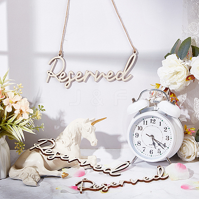 Wood Reserved Seating Sign Hanging Decorations HJEW-WH0069-20A-1