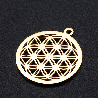 304 Stainless Steel Sacred Geometric Pendants STAS-S105-JN899-2-1
