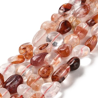 Natural Hematoid Quartz/Ferruginous Quartz Beads Strands G-B047-01A-02-1