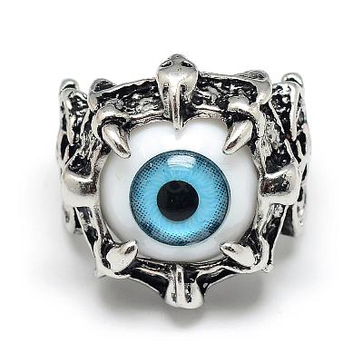 Alloy Resin Finger Rings RJEW-S038-114B-18mm-1