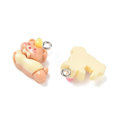 Running Animal Theme Printed Opaque Resin Pendants RE-CBAFB89-03-1