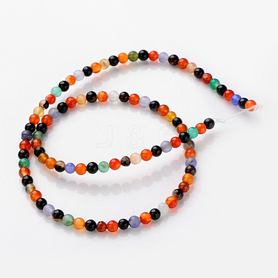 Color Agate Beads Strands GSR4mmC136-1
