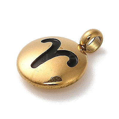 304 Stainless Steel Black Enamel Charms LS-STAS-R009-02G-01-1