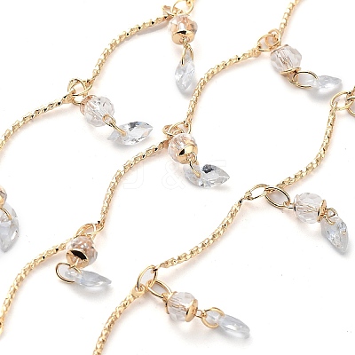 Handmade Brass Curved Bar Link Chains KK-F871-53G-1
