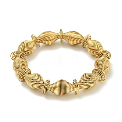 Ion Plating(IP) Adjustable 304 Stainless Steel Bicone Spring Wire Bracelets BJEW-H617-10G-1