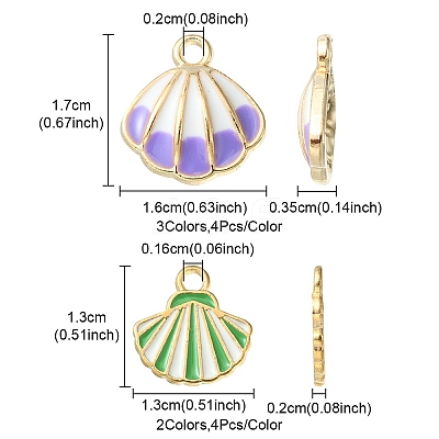 20Pcs 5 Styles Alloy Enamel Pendants ENAM-YW0003-03-1