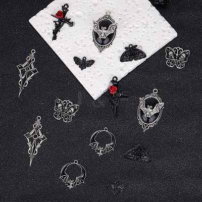 14Pcs 7 Style Tibetan Style Alloy Pendants FIND-SZ0003-53-1