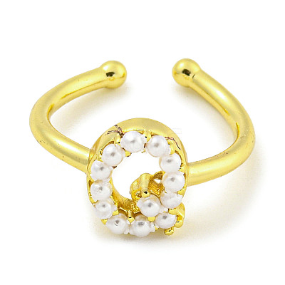 Rack Plating Brass Open Cuff Rings for Women RJEW-F162-01G-Q-1