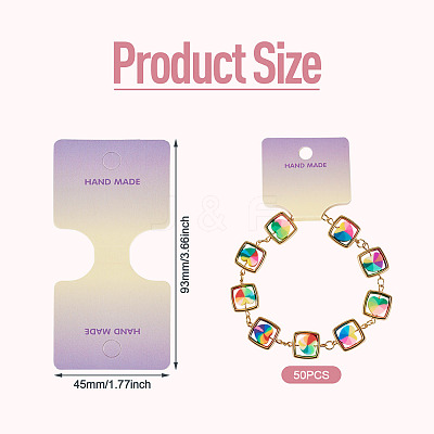 50Pcs Folding Paper Jewelry Display Cards ODIS-TA0001-07B-1