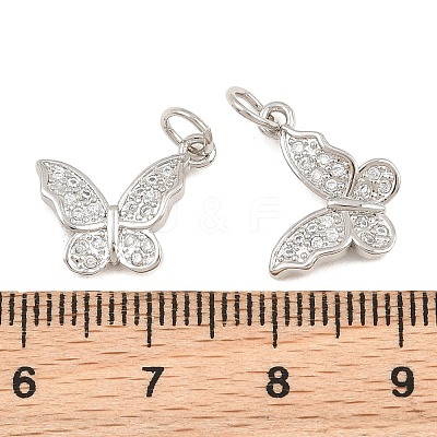 Brass Micro Pave Cubic Zirconia Charms CU-CBA908F-05P-05-1