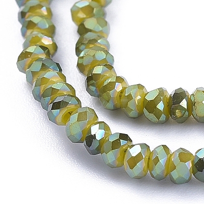 Electroplate Glass Beads Strands X-GLAA-F079-FR09-1