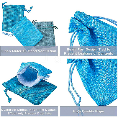 Burlap Packing Pouches Drawstring Bags ABAG-BC0001-12-1