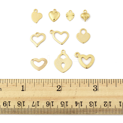 60Pcs 10 Styles Stainless Steel Charms STAS-FS0001-96-1