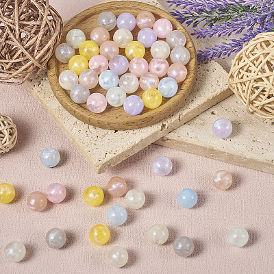 80Pcs 8 Colors Opaque Acrylic Beads OACR-TA0001-23-1