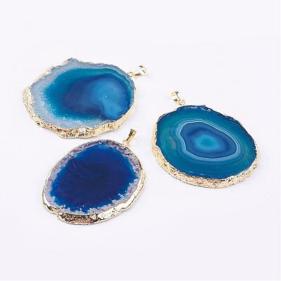 Natural Agate Big Pendants G-P305-E05-G-1