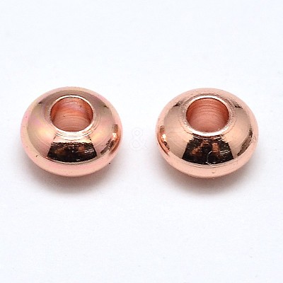 Brass Flat Round Spacer Beads KK-M085-20RG-NR-1