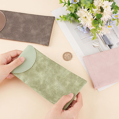 3Pcs 3 Color Snake Skin Pattern Imitation Leather Slip-in Glasses Cases AJEW-GF0006-54-1