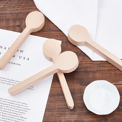 4Pcs Beechwood Spoon Mold DIY-GF0005-09-1