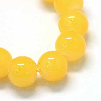 Baking Paint Imitation Jade Glass Round Bead Strands LS-DGLA-Q021-10mm-30-1