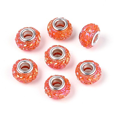 Opaque Resin European Beads RESI-T057-29J-1