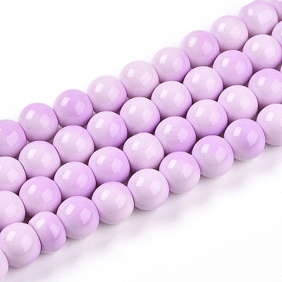 Baking Paint Glass Beads Strands DGLA-N012-10mm-02-1