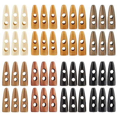 80Pcs 8 Colors 2-Hole Wood Buttons WOOD-GF0002-35C-1