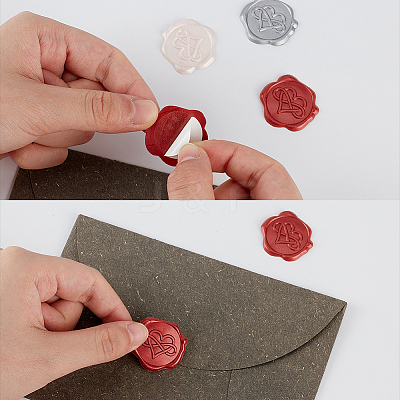 60Pcs 3 Colors Heart Adhesive Wax Seal Stickers DIY-CP0010-21-1