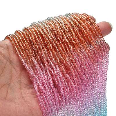 Transparent Painted Glass Beads Strands DGLA-A034-T1mm-A19-1