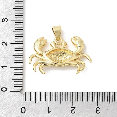 Crab Charms Brass Pendants KK-H529-57A-G-1