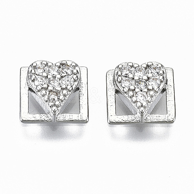 Brass Micro Pave Cubic Zirconia Cabochons KK-S061-49P-C-NR-1